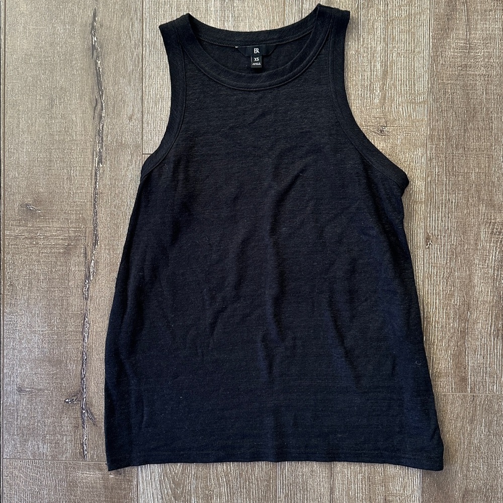 Banana Republic Linen Cutaway Tank XS, Black